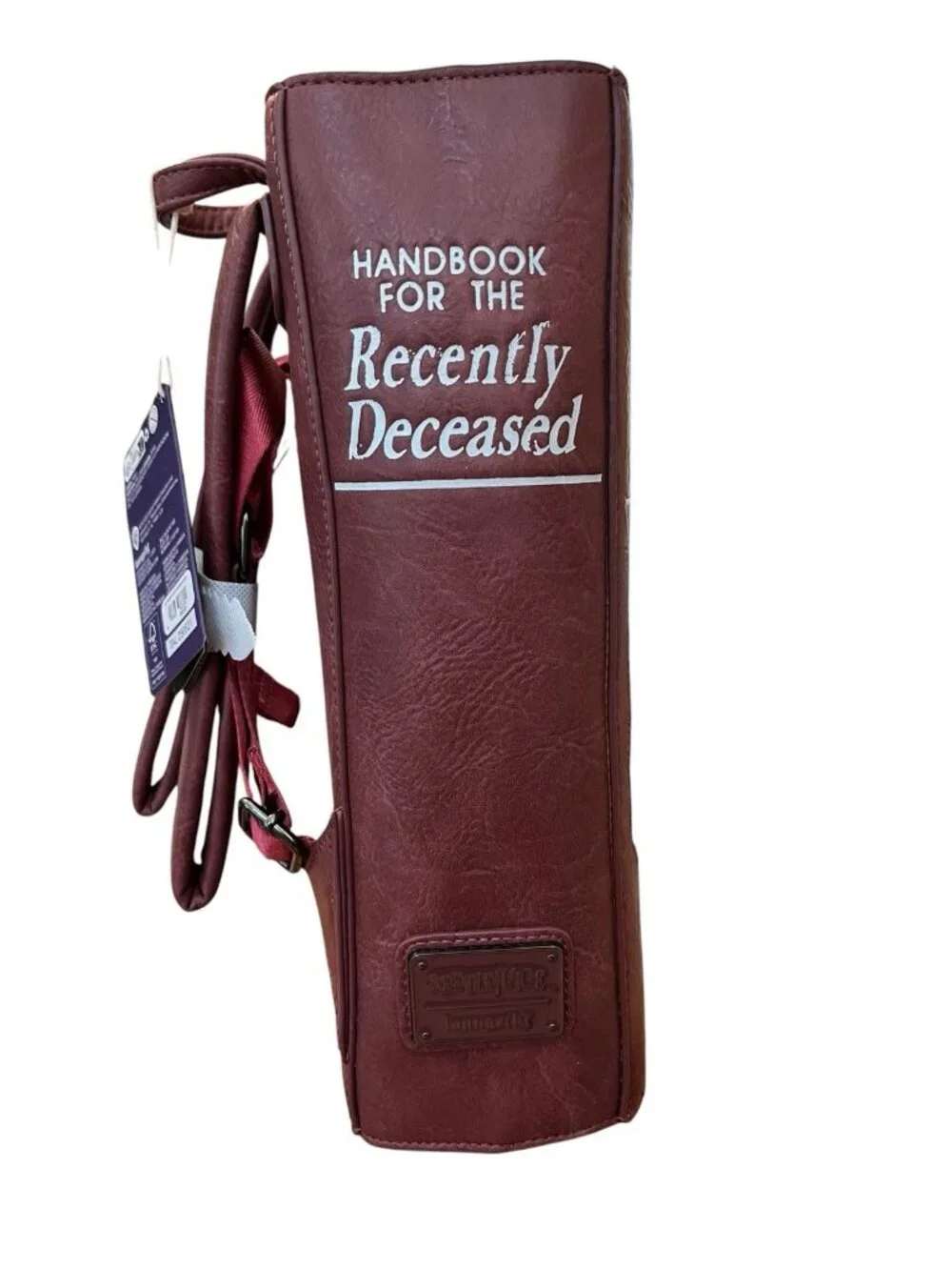 Loungefly Bettlejuice Handbook for the Recently Deceased Pin Trader Backpack NWT
